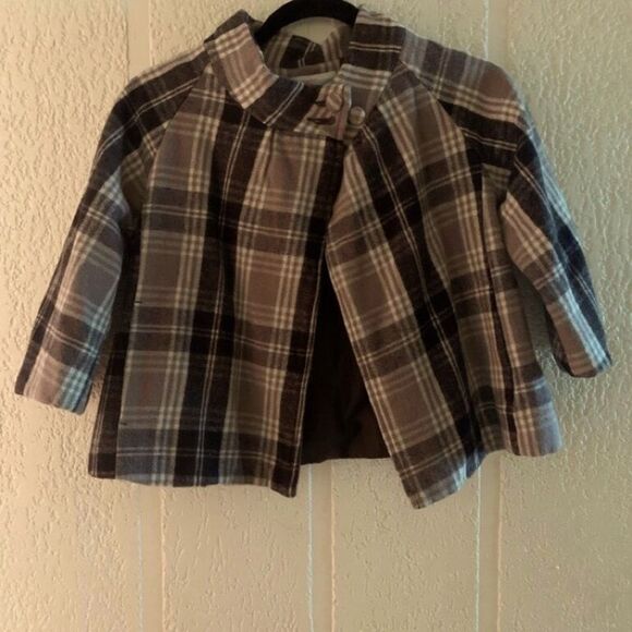 Old Navy Wool And Viscose Plaid Kids Jacket - Black, Gray, Pink Size L - Picture 10 of 10